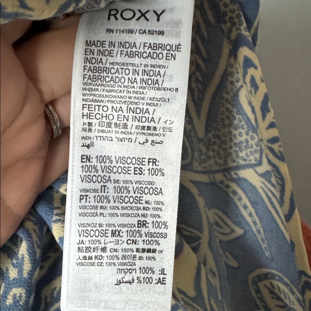 Roxy Blue and Cream Floral High Waist Shorts - Picture 5 of 5